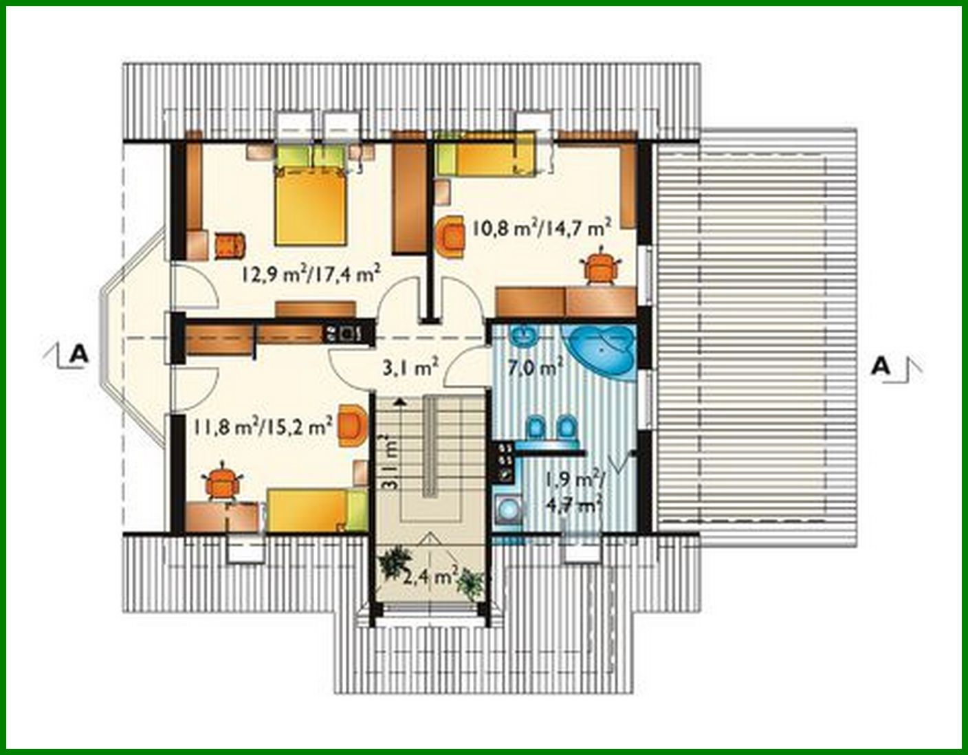 Visualization gallery - Beautiful house with garage and bay window