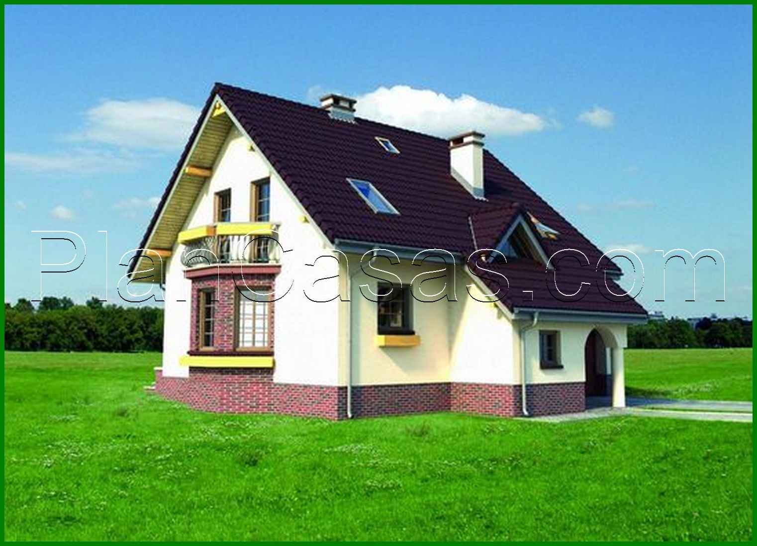 Visualization gallery - Beautiful house with garage and bay window