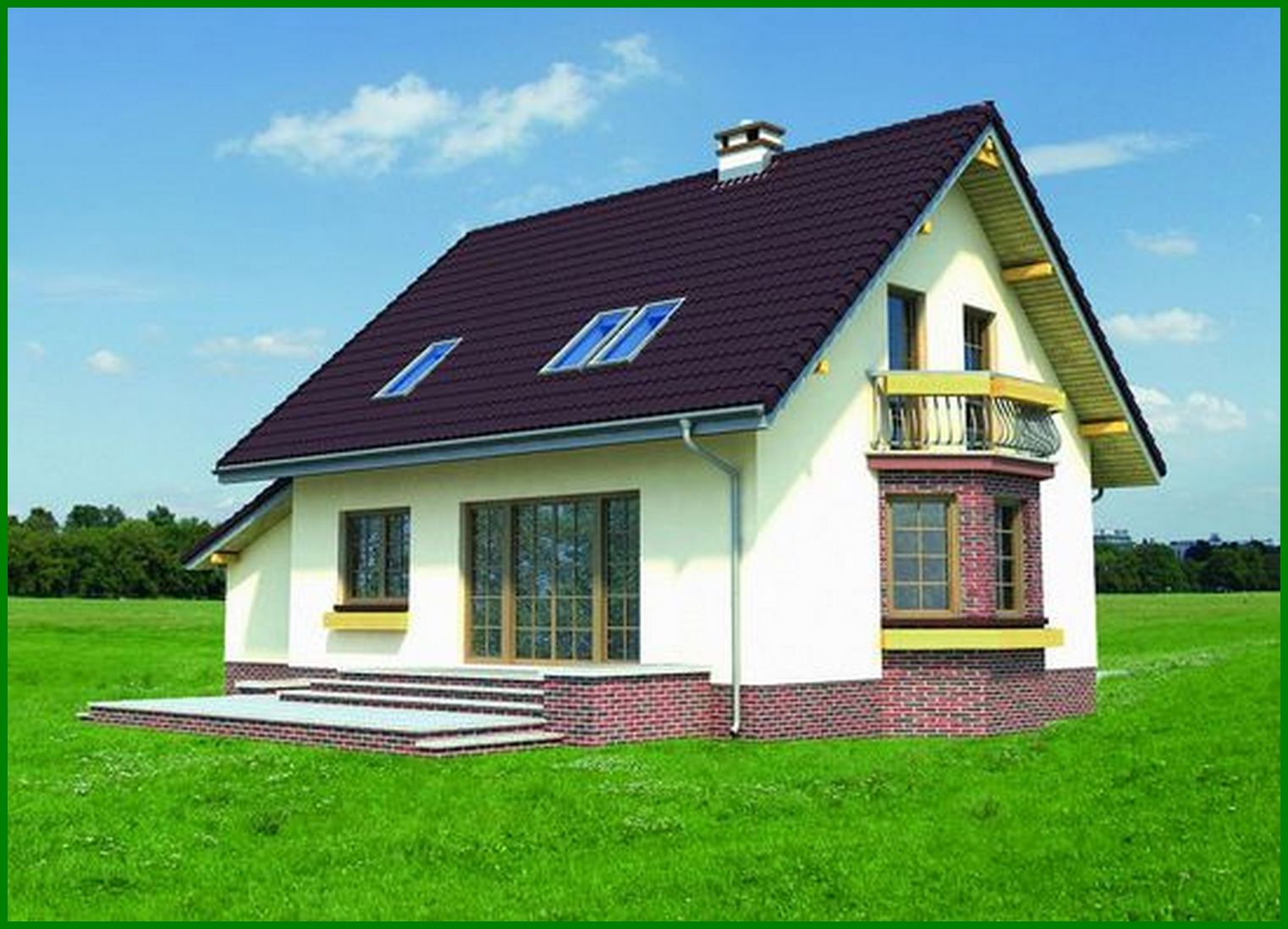 Visualization gallery - Beautiful house with garage and bay window