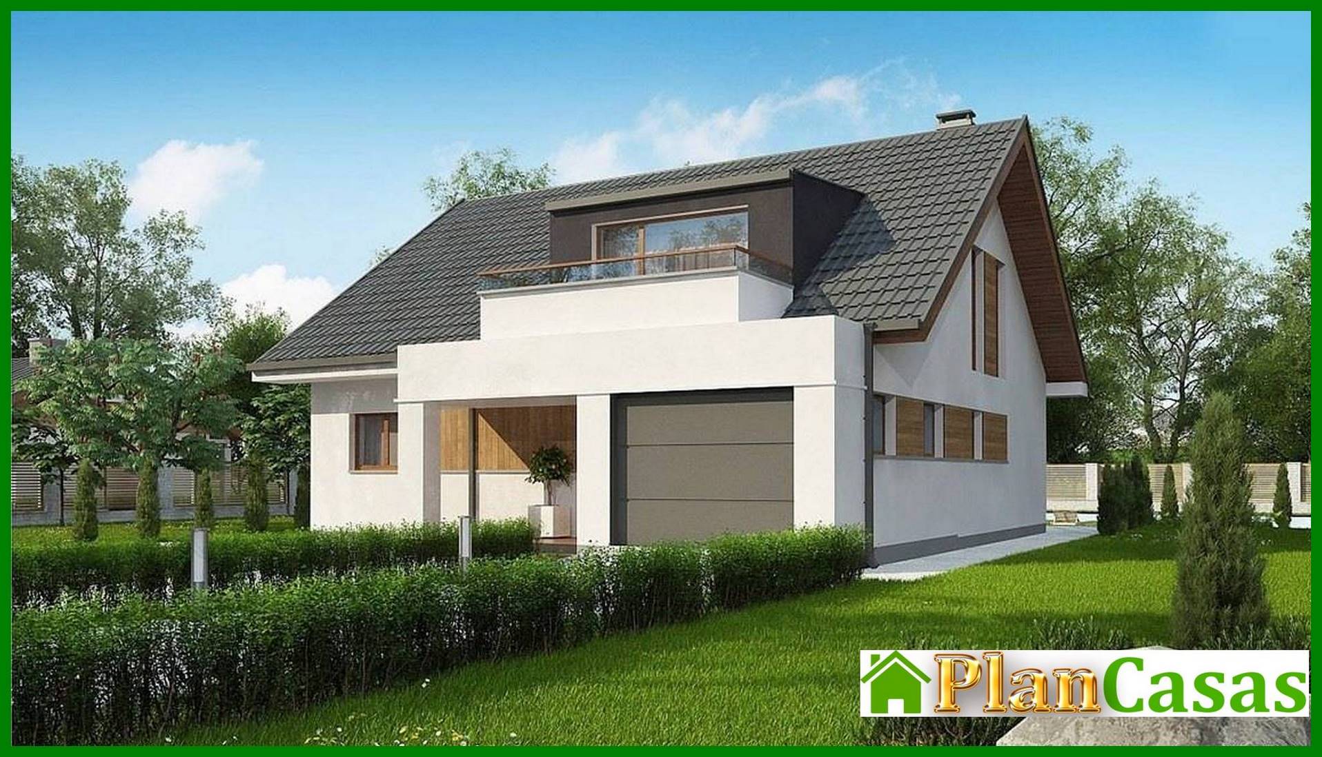 Galería de visualizaciones - Proyecto clasico de una finca campestre con atico y garaje