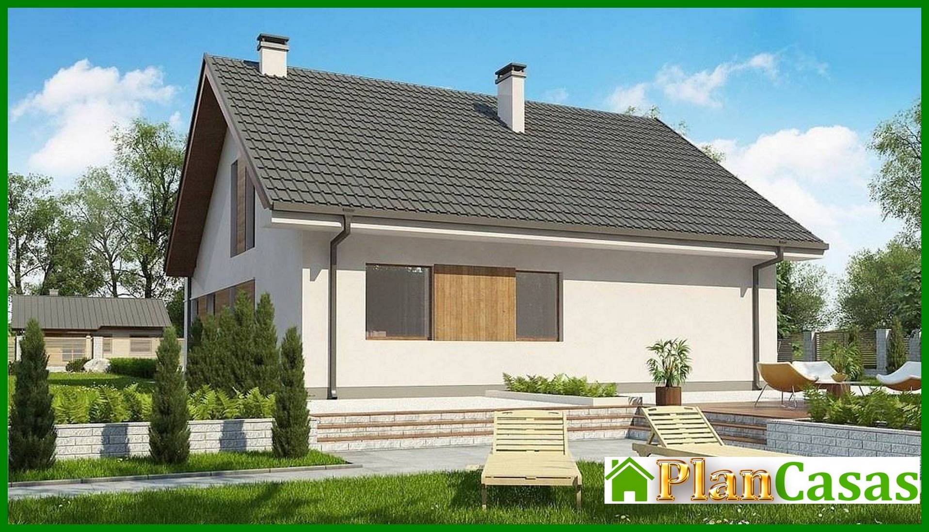 Galería de visualizaciones - Proyecto clasico de una finca campestre con atico y garaje