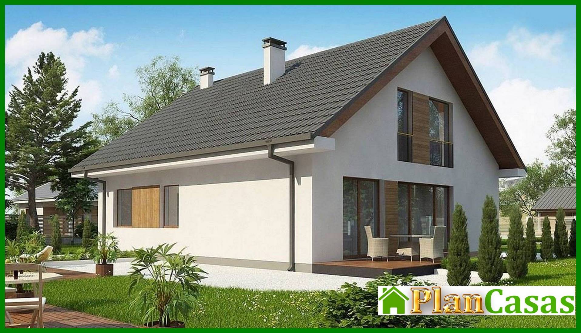 Galería de visualizaciones - Proyecto clasico de una finca campestre con atico y garaje