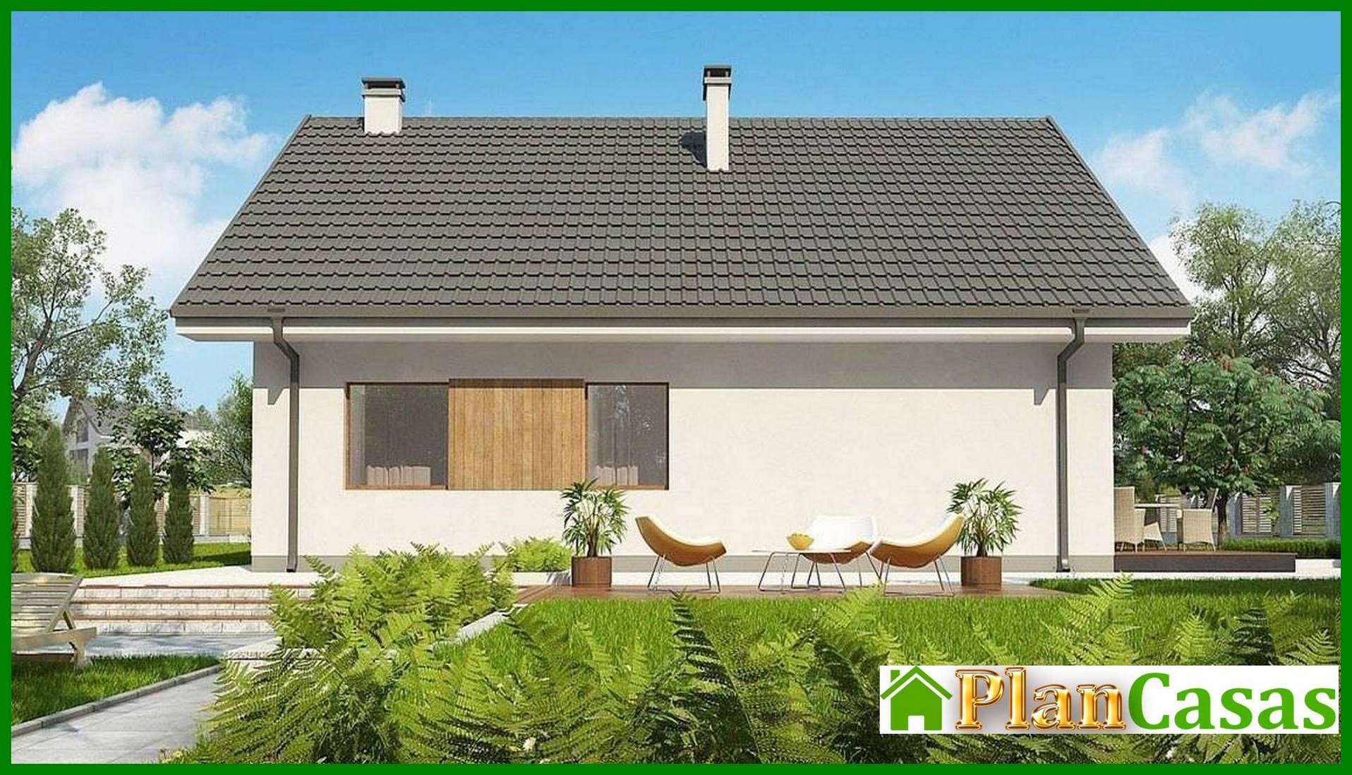 Galería de visualizaciones - Proyecto clasico de una finca campestre con atico y garaje