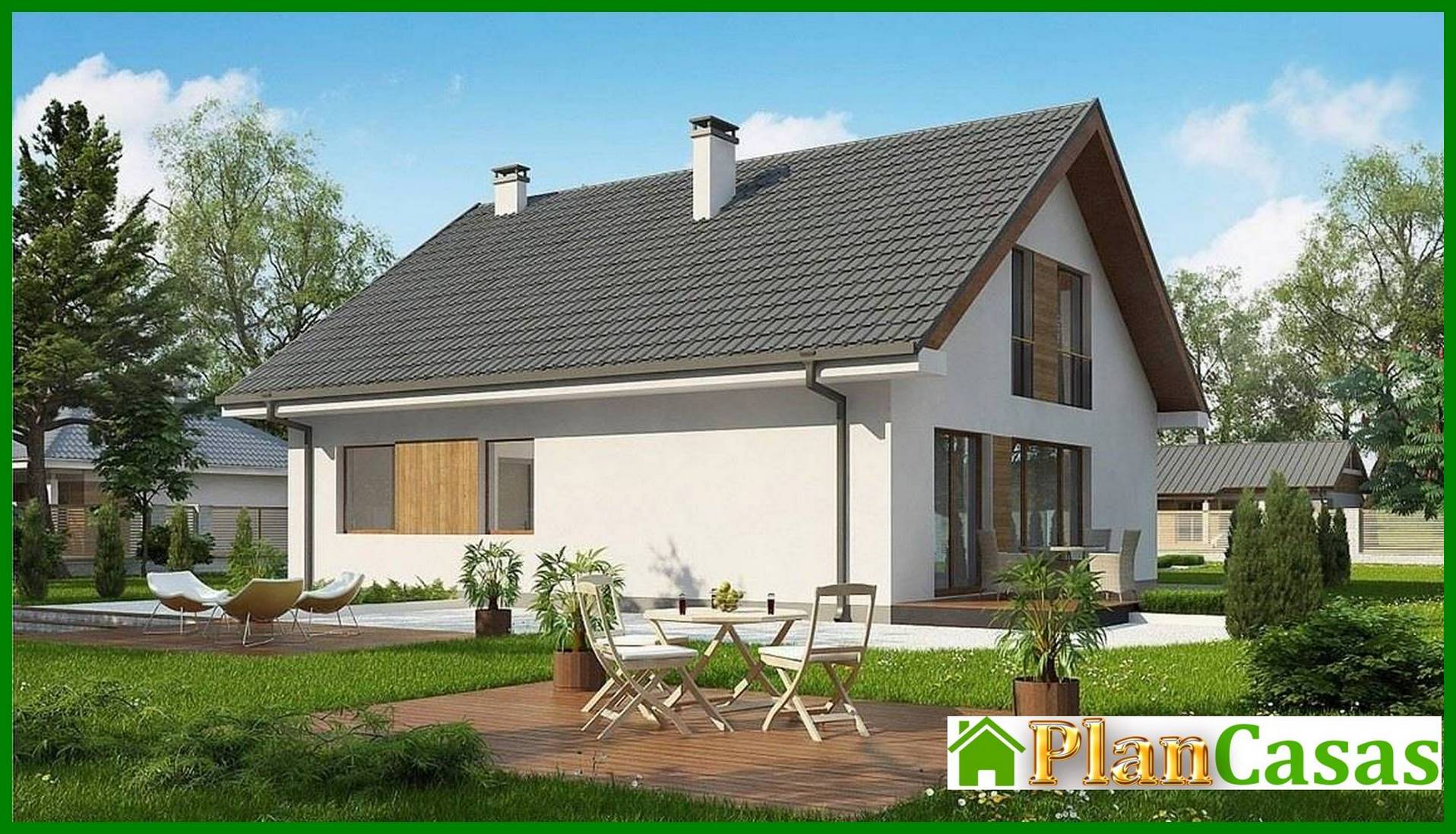 Galería de visualizaciones - Proyecto clasico de una finca campestre con atico y garaje