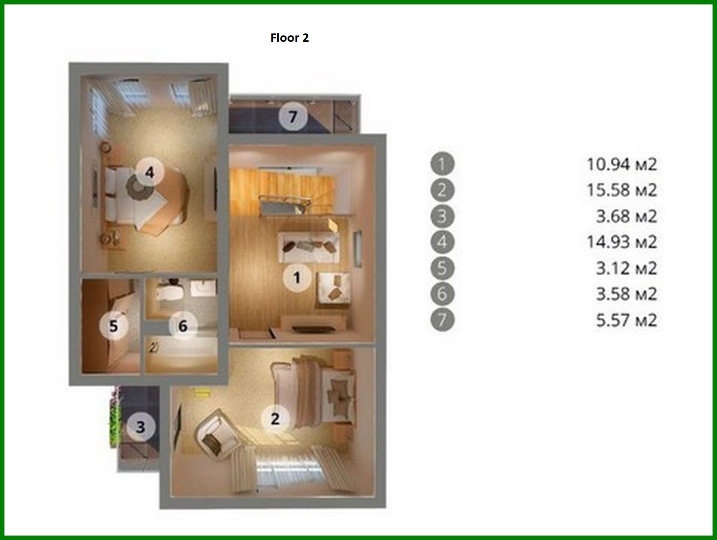 Visualization gallery - The project of a cozy cottage with large windows