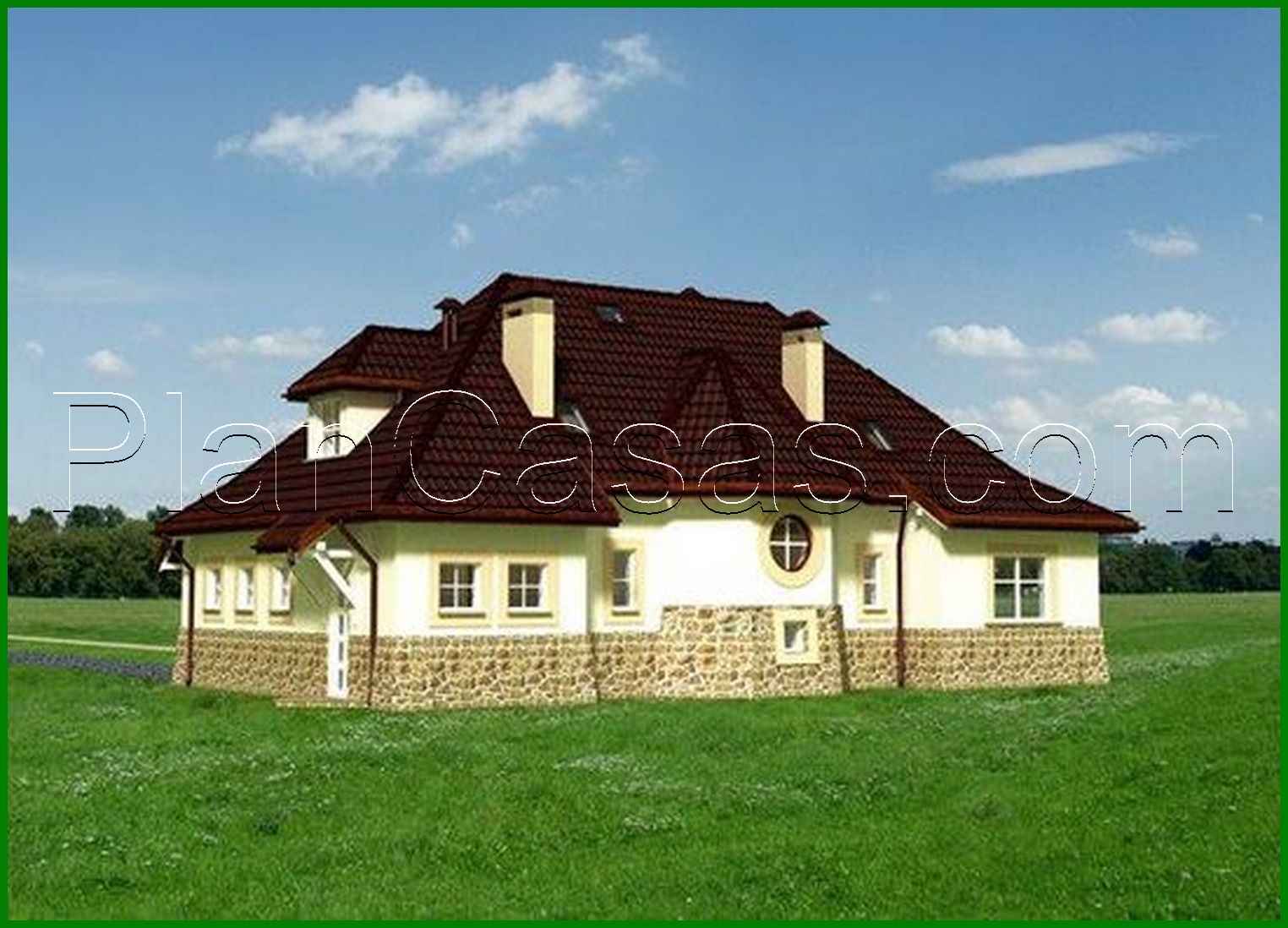 Galería de visualizaciones - Casa bonita e inusual con una amplia zona de invitados