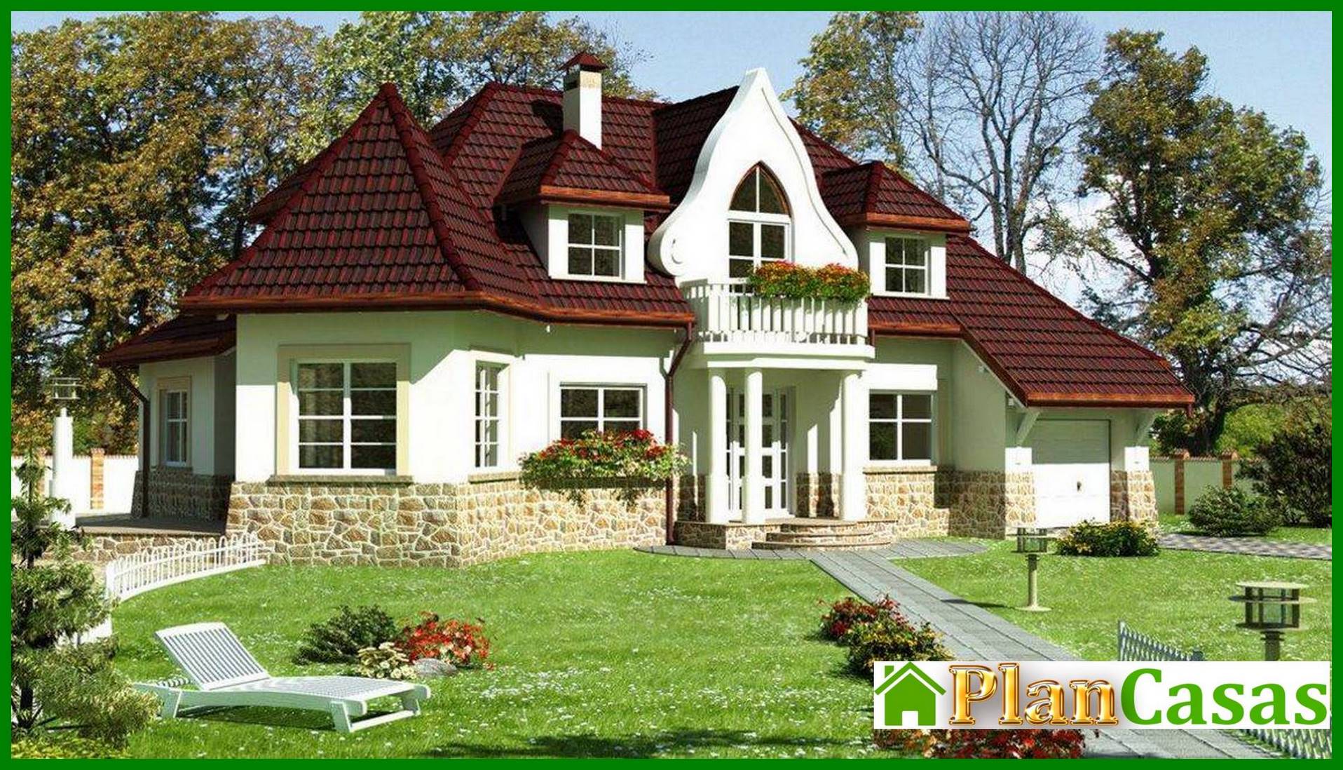 Casa bonita e inusual con una amplia zona de invitados