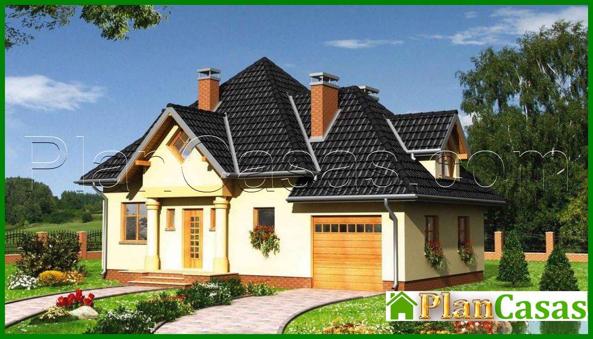 Increible cabaña con un techo de forma compleja