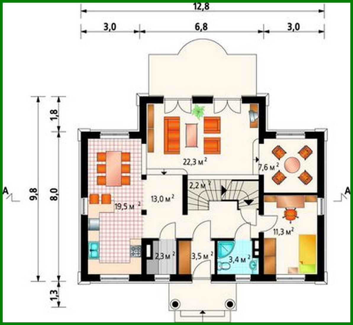 Visualization gallery - Attractive apartment with three balconies with a basement