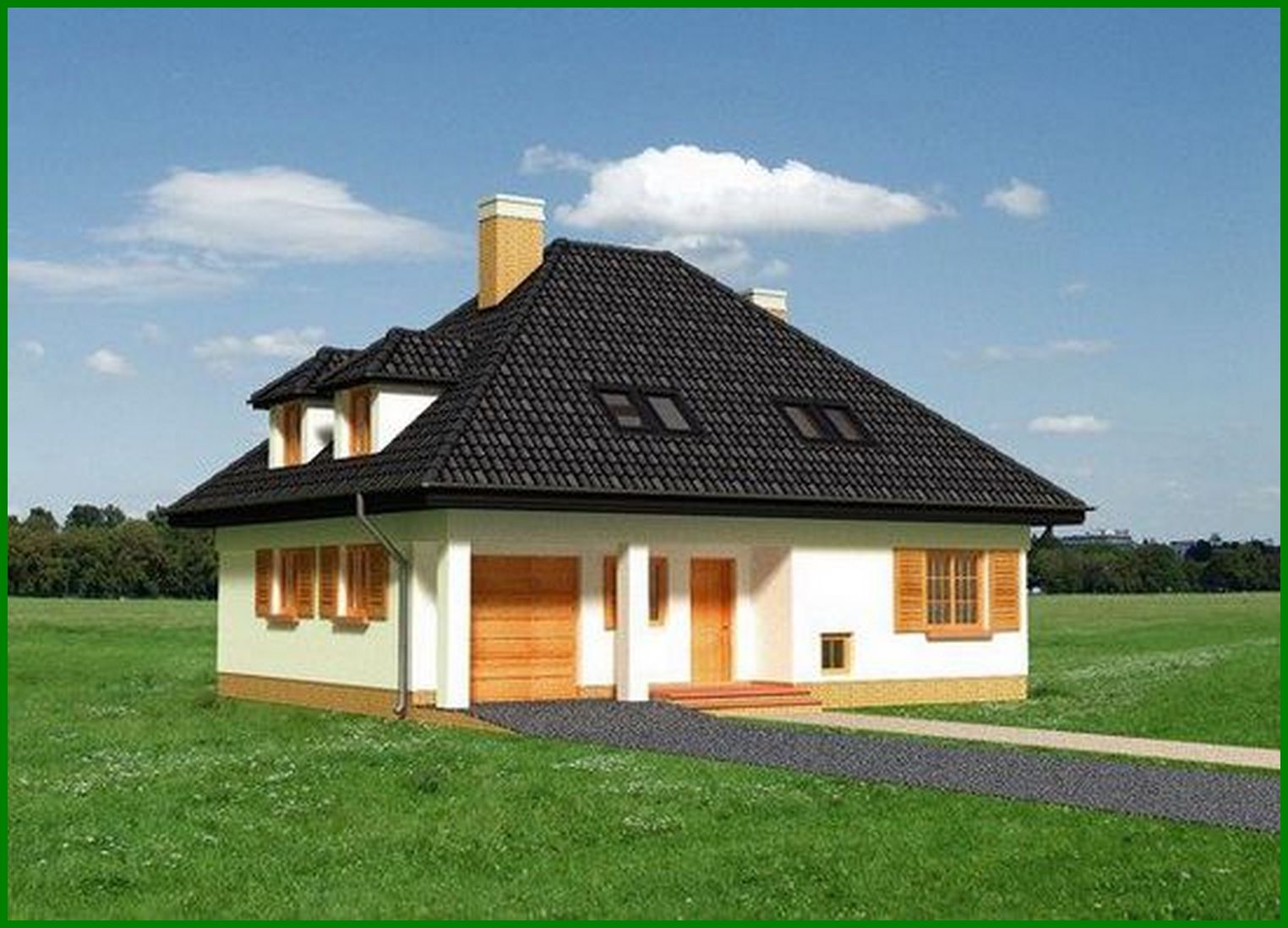 Visualization gallery - Two-story residential building with a separate kitchen