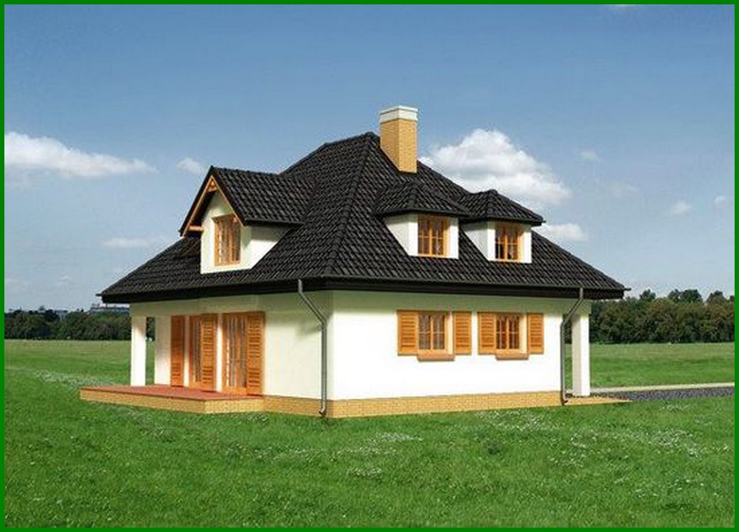 Visualization gallery - Two-story residential building with a separate kitchen