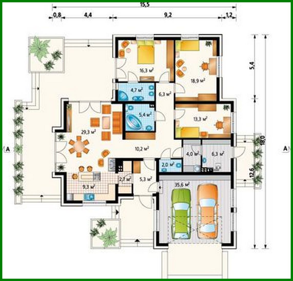 Galería de visualizaciones - Bonita casa de una planta con garaje para dos coches
