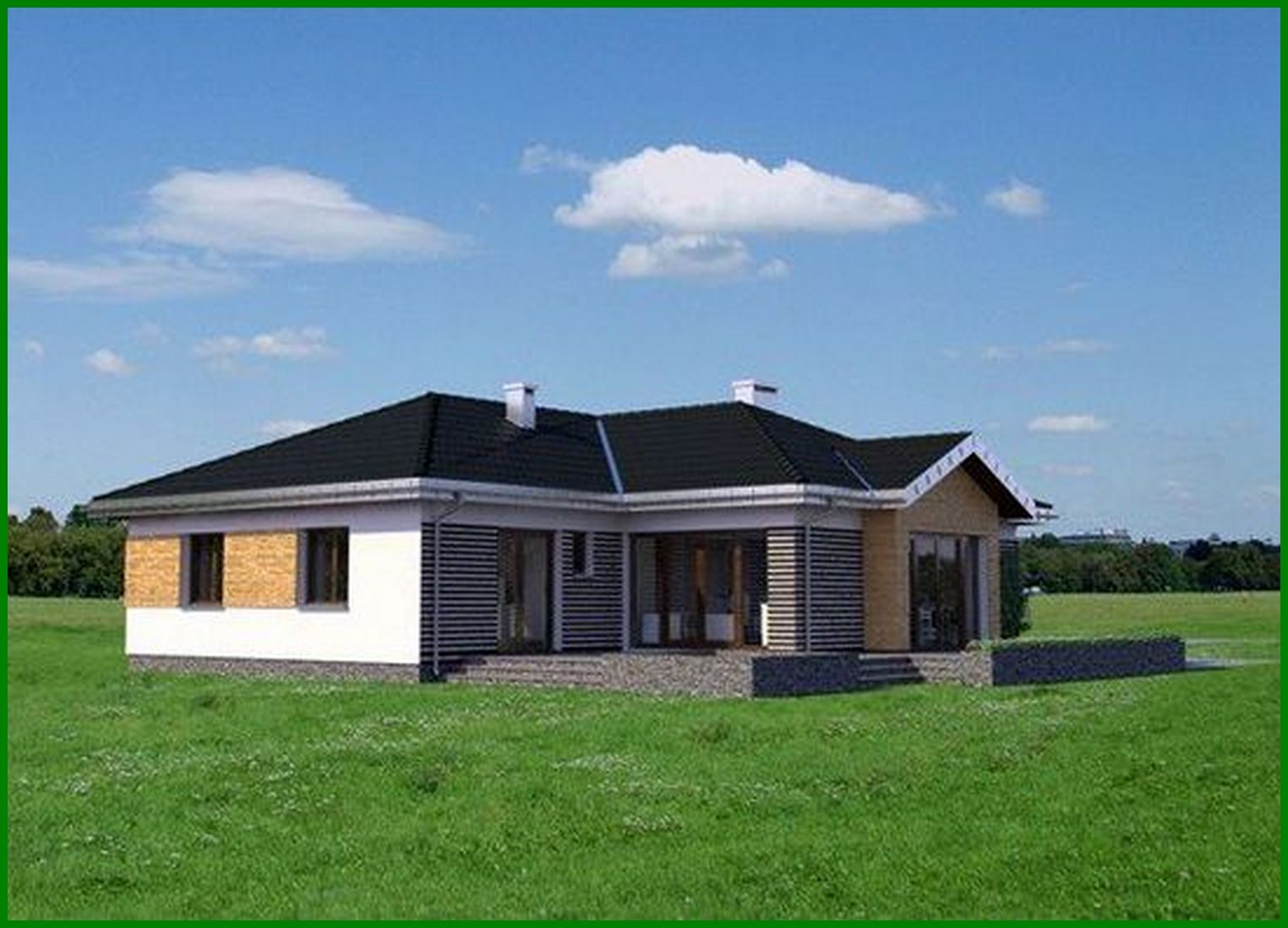 Galería de visualizaciones - Bonita casa de una planta con garaje para dos coches