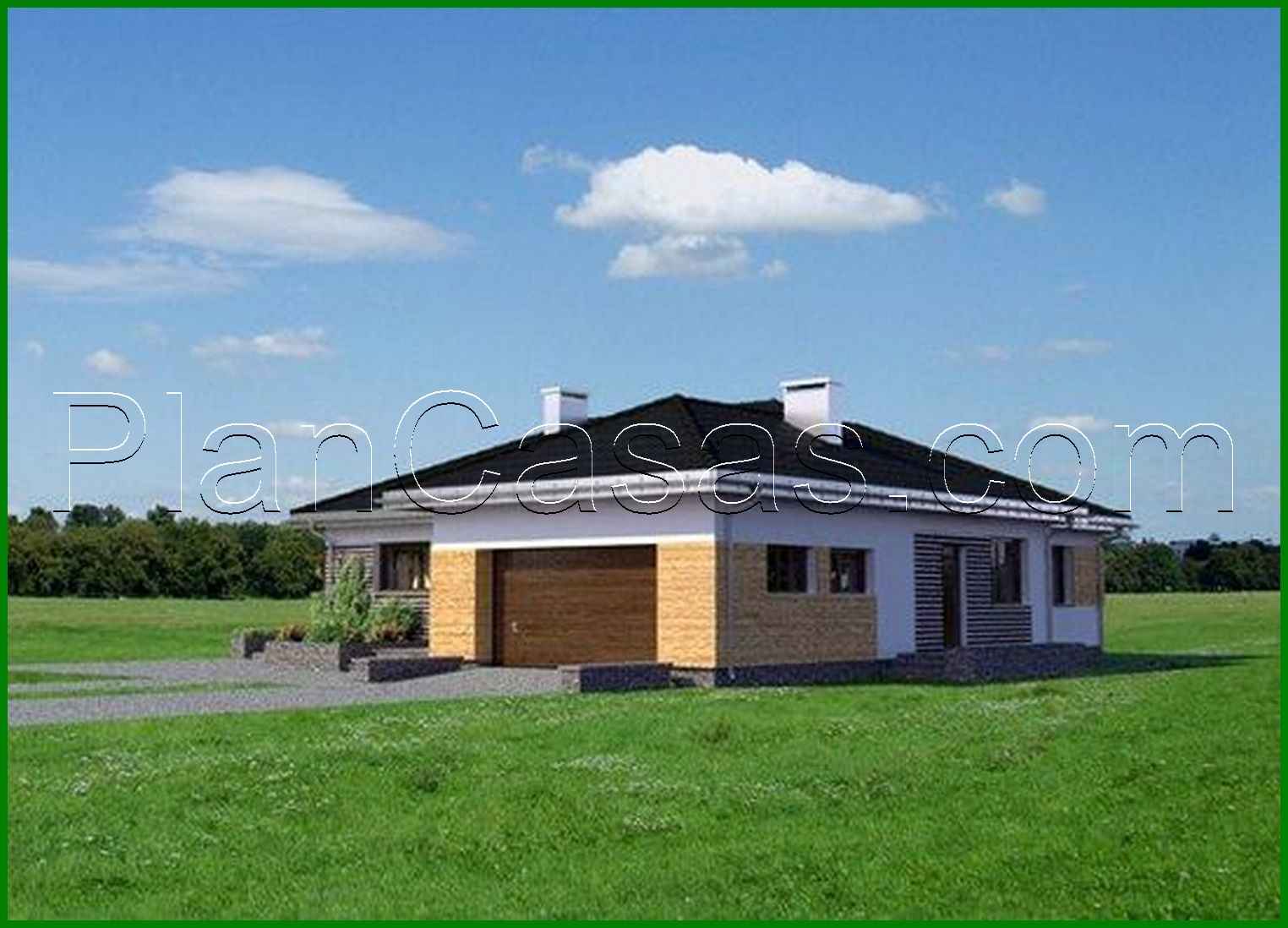 Galería de visualizaciones - Bonita casa de una planta con garaje para dos coches