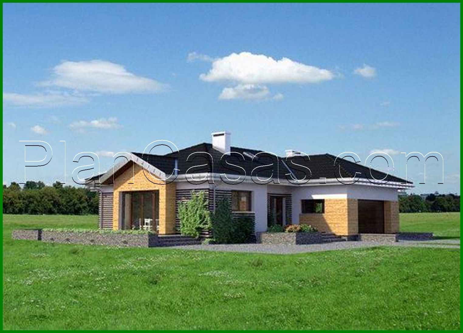 Galería de visualizaciones - Bonita casa de una planta con garaje para dos coches