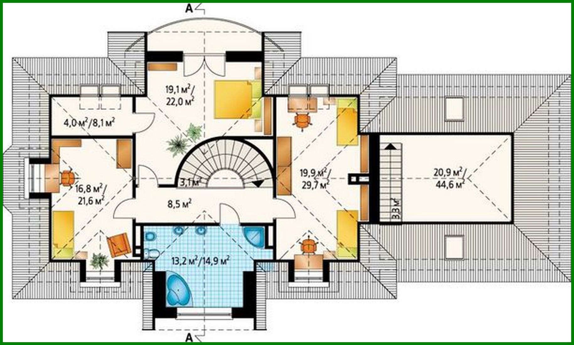 Galería de visualizaciones - Proyecto de una enorme cabaña de campo con garaje para dos coches