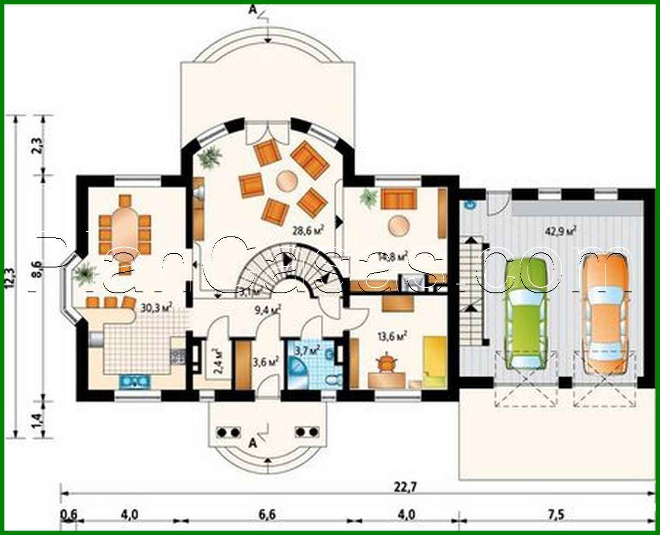 Galería de visualizaciones - Proyecto de una enorme cabaña de campo con garaje para dos coches