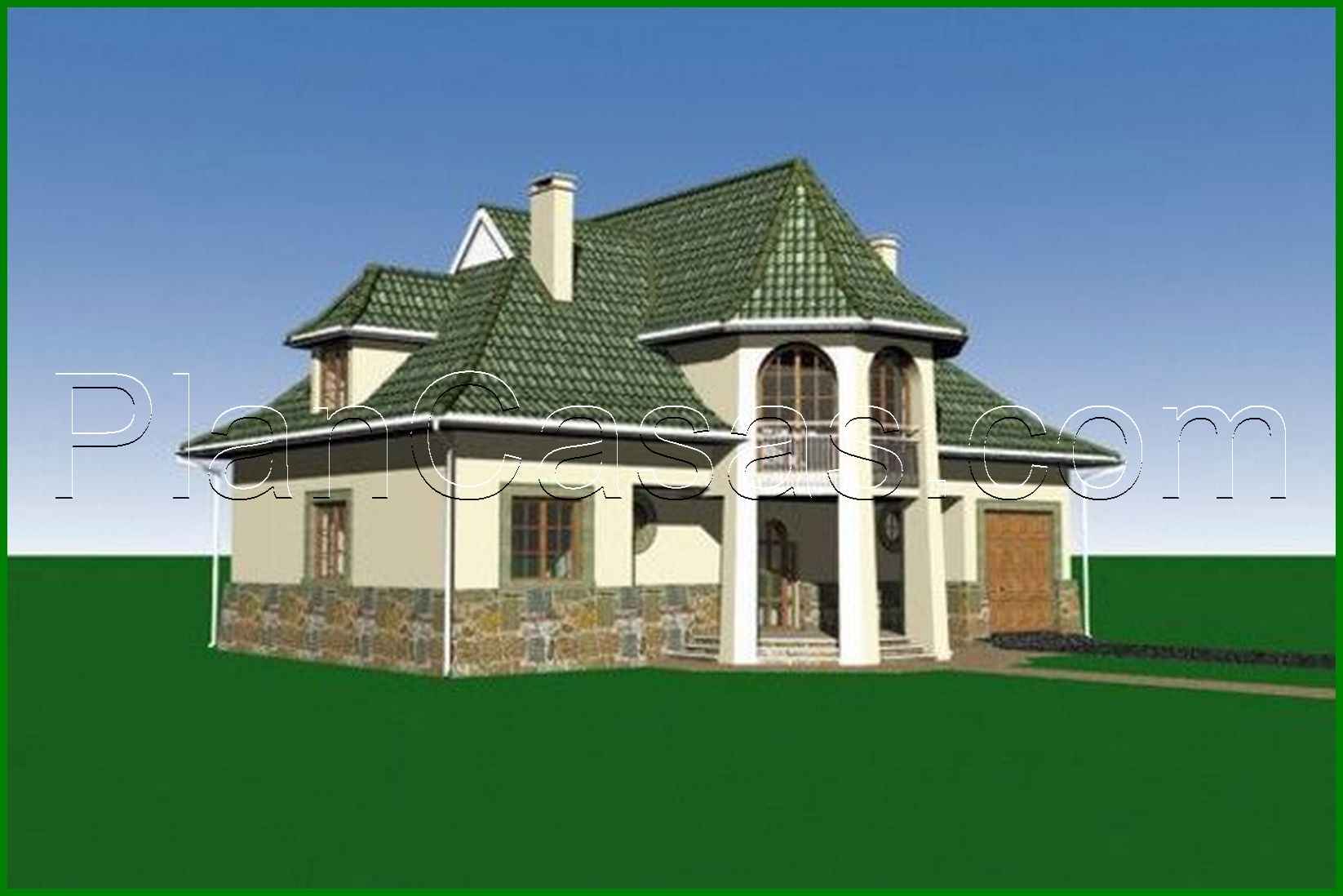 Galería de visualizaciones - Bonito proyecto de casa con porche en forma de torre