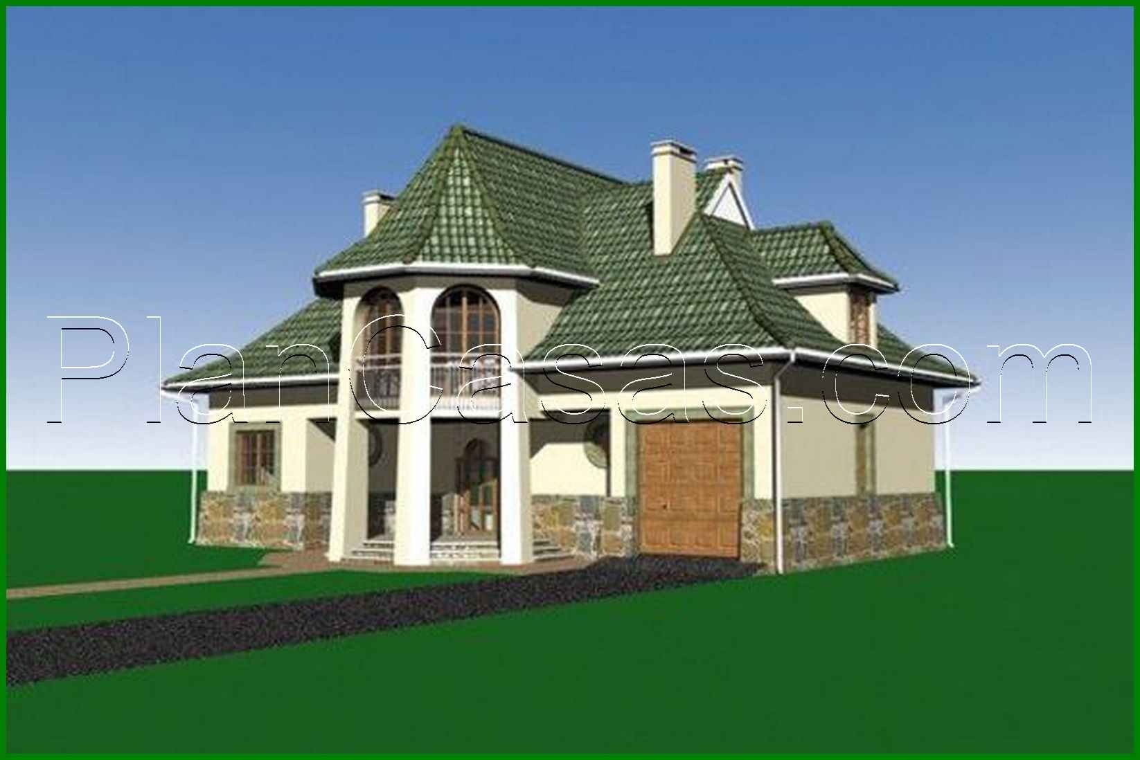 Galería de visualizaciones - Bonito proyecto de casa con porche en forma de torre