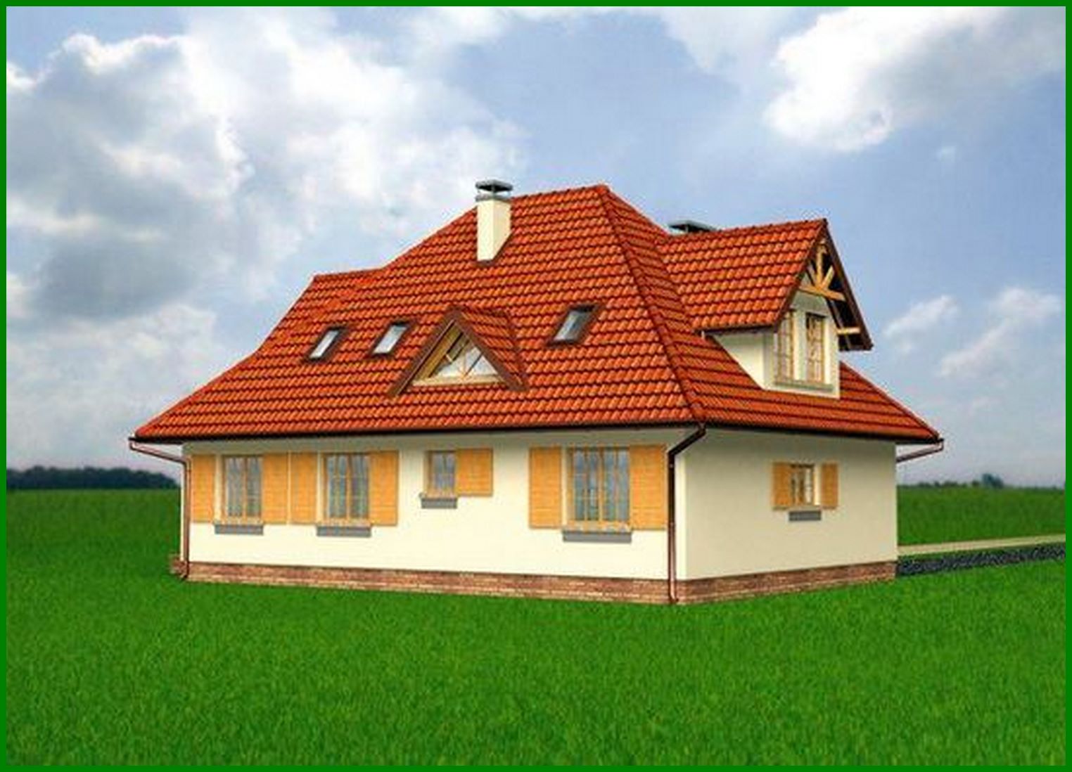 Galería de visualizaciones - Proyecto de una mansion individual con detalles de madera