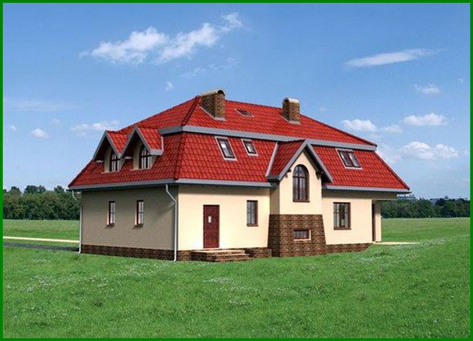 Galería de visualizaciones - Edificio elegante de dos plantas con seis habitaciones privadas