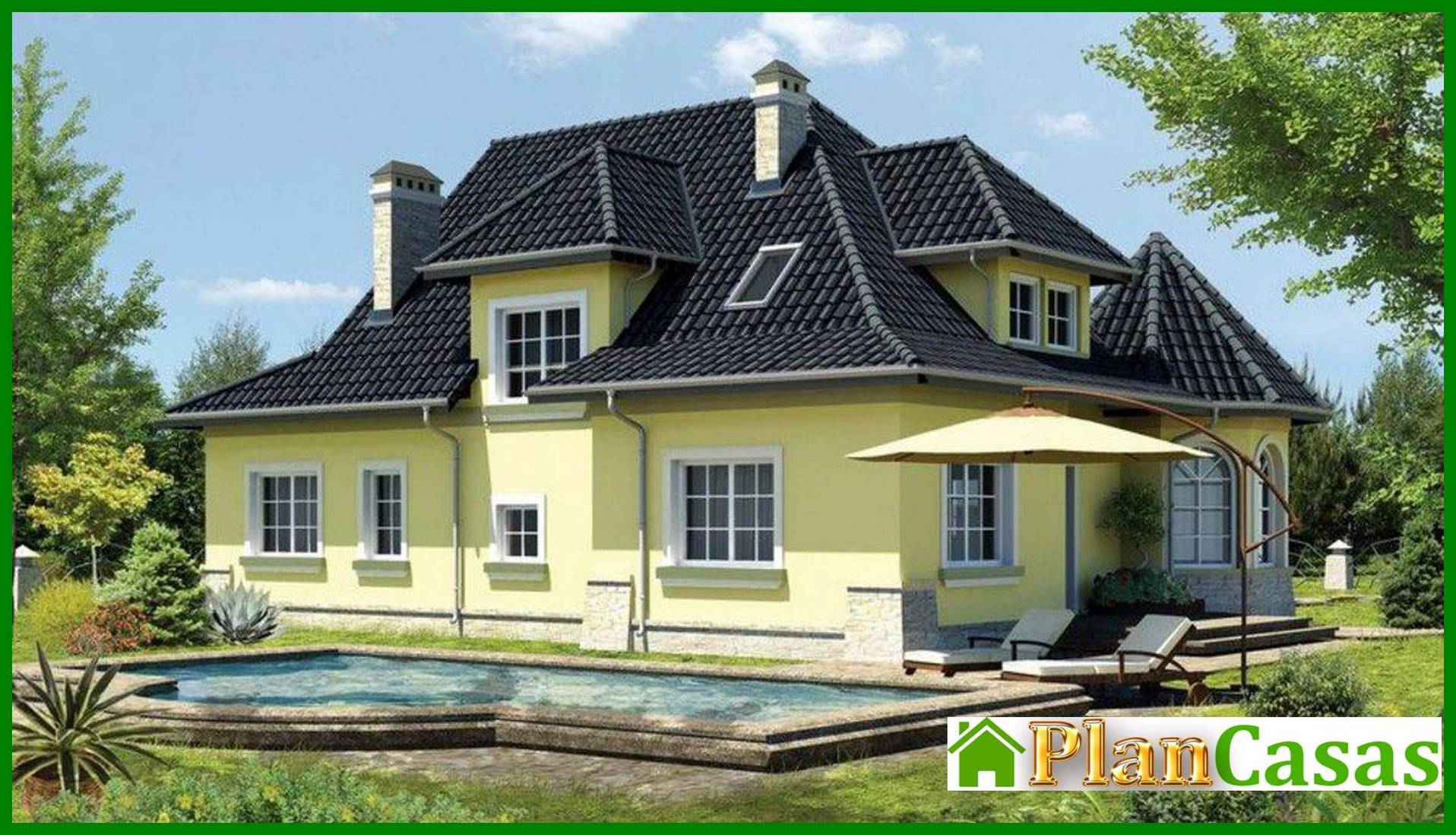 Galería de visualizaciones - Proyecto de una cabaña de campo con una pequeña terraza