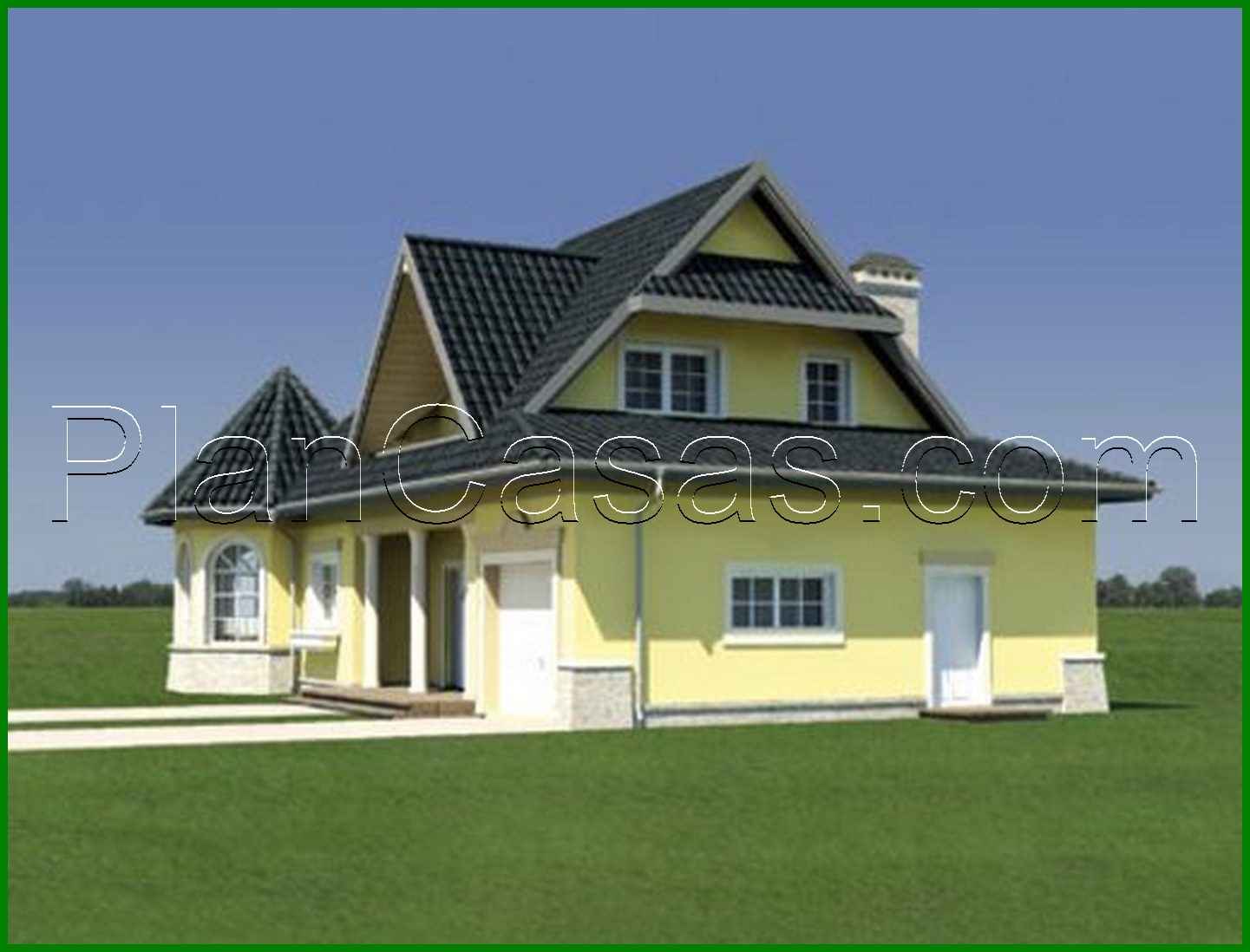 Galería de visualizaciones - Proyecto de una cabaña de campo con una pequeña terraza