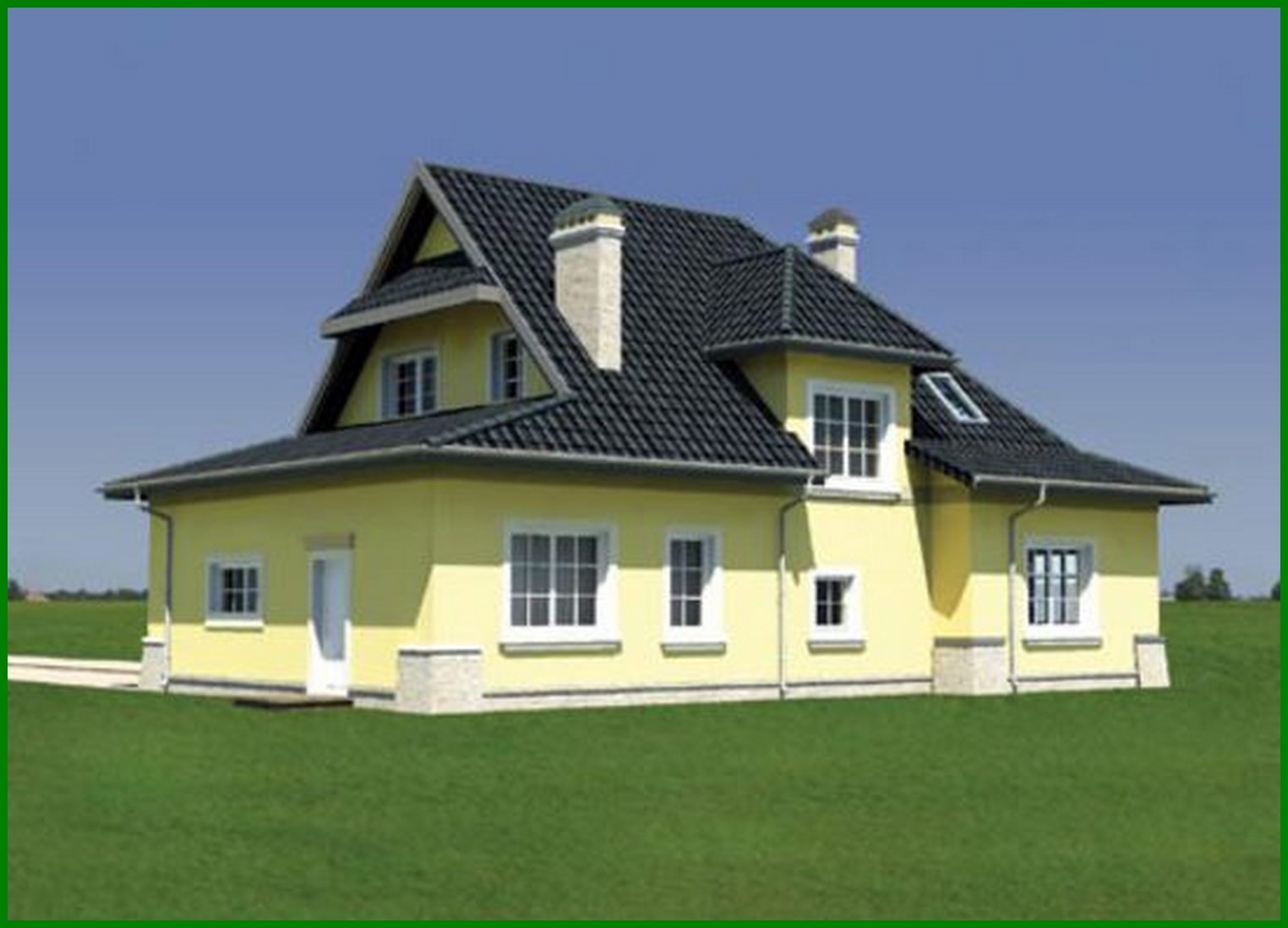 Galería de visualizaciones - Proyecto de una cabaña de campo con una pequeña terraza