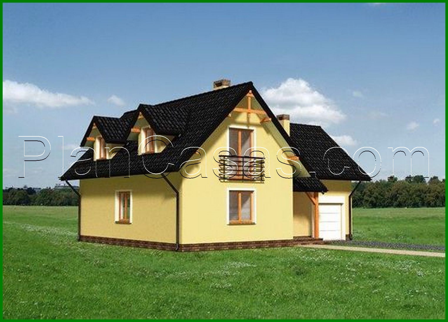 Galería de visualizaciones - Proyecto de una casa de campo original con un area de 180 m2