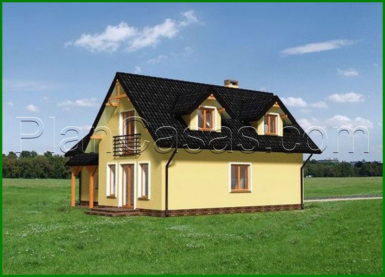 Galería de visualizaciones - Proyecto de una casa de campo original con un area de 180 m2