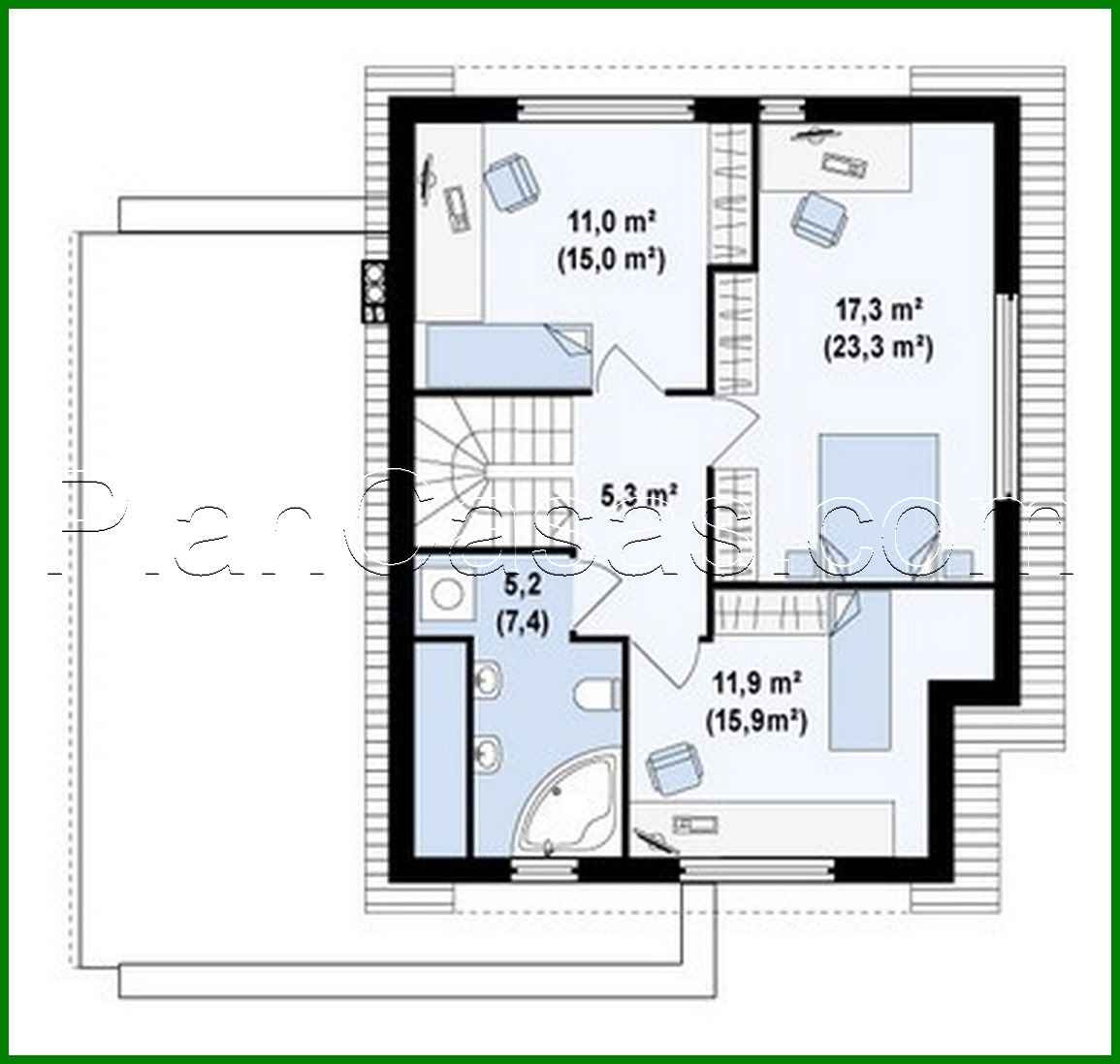 Galería de visualizaciones - Proyecto de la cabaña original con atico