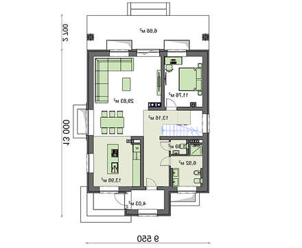 Galería de visualizaciones - Edificio residencial luminoso de dos plantas