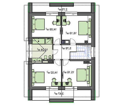 Galería de visualizaciones - Edificio residencial luminoso de dos plantas