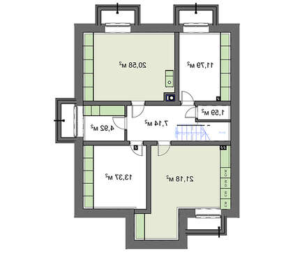 Galería de visualizaciones - Edificio residencial luminoso de dos plantas